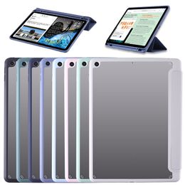 Hybride Acryl voor iPad Case 2022 10.2 8th 9.7 Mini 6 7.9 2021 Pro 11 10.5 Air 1 2 3 4 5 Met Pen Lade Transparant Back Shell Cove