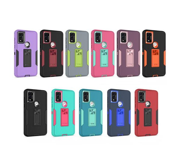 Étuis de téléphone à support invisible à armure hybride pour Motorola Moto G Pure Durable Defender antichoc en caoutchouc de protection arrière mobile Cove7139264