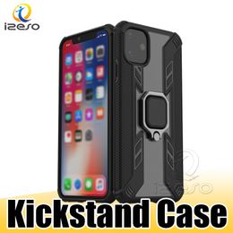 Hybrid Armor Kickstand Mobiele telefoon Cover voor iPhone 12 11 XS MAX XR HUAWEI P40 MADE 30 PRO HARD PC Cellphone Cases Izeso