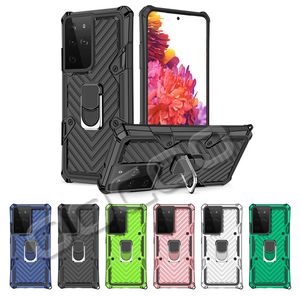 Hybrid Armor Ring Holder Telefoon Gevallen ShockProok Cover voor iPhone 12 Pro Max 11 XS XR Samsung Note 20 Ultra S20 S21 Plus A32 A21S MOTO G Power LG Stylo 6 7 5G