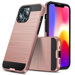 Fundas de teléfono con armadura a prueba de golpes y cepillo híbrido para iPhone 13 12 11 Pro Max XR Samsung S22 S21 S20 LG Stylo 7 Google Pixel 6 Xiaomi Huawei