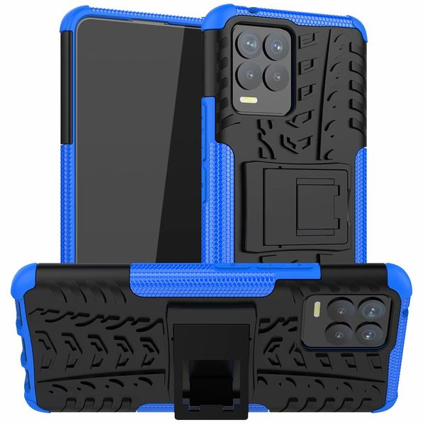 Estuches híbridos para Realme 8 Pro C20 C21 C25 C21Y C25Y C11 2021 Estuche rígido Armor Gel Soporte de protección de la piel Contraportada de silicona