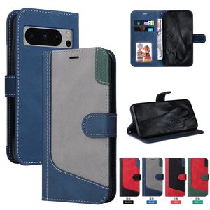 Hybride kleur lederen portemonnee hoesjes voor Google Pixel 8 Pro 7A One Plus CE3 Lite 11 5G Abstract Contrast Hit Holder Card Slot Business Flip Cover Mobile Phone Pouch Purse