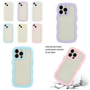 Wave Cases For Iphone 15 14 13 Pro Max 12 11 X XR XS 8 7 Plus Iphone15 I14 Contraste Clair Couleur Plastique Dur Souple TPU Hybride Hit Transparent Smart Cell Phone Back Skin Cover