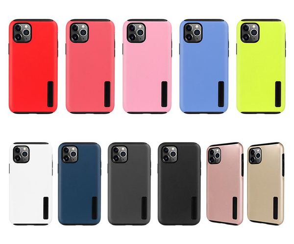 Étuis mats hybrides Armor Metal Cover pour iPhone 12 11 Pro XR xs MAX 6 7 8 samsung note 20 ultra S21 S20 Plus S10