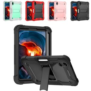 Hybride robuuste robuuste siliconen PC-standaardhoes voor iPad Mini 5 6 10.9 Pro Air 4 10.2 Samsung Tab A7 A8 A9 Plus S9 S6 Lite T290 T220 T500 T510 tablethoes