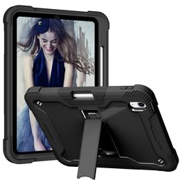 Funda híbrida a prueba de golpes resistente y resistente con soporte para PC de silicona para iPad Mini 5 6 10th 10.9 Pro Air 4 10.2 Samsung Tab A7 A8 A9 Plus S9 S6 Lite T290 T220 T500 T510 P610 Funda para tableta