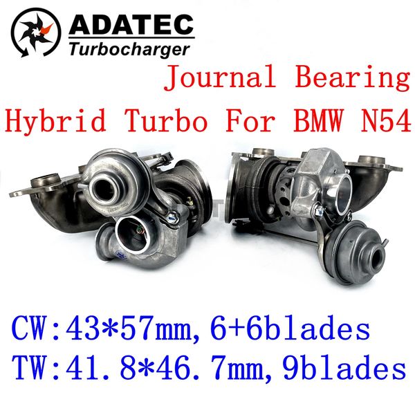 Turbo híbrido para motor BMW 135i (E82/E88) N54B30 Cojinete diario 49131-07040 49131-07041 Actualización Turbolader 11657649290 Rueda de compresor de palanquilla más grande