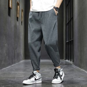 Hybskr couleur unie hommes Harem pantalon japonais Streetwear homme décontracté pantalon ample mode mâle Joggers pantalon pantalon 3XL L220816