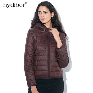 HYDIBER 2018 nouvelle marque de mode veste d'hiver femmes coton à capuche femmes à manches longues manteau de base décontracté mince solide Parkas S18101204