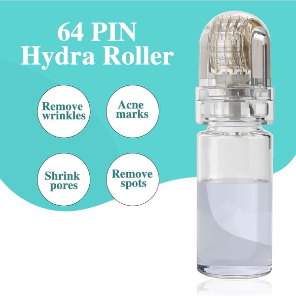 Hydra Derma Roller 0.25mm Gold Titanium Tips Microneedle Derma Stamp Anti Envejecimiento Cara Piel Reutilizable Micro Aguja Sin Líquido