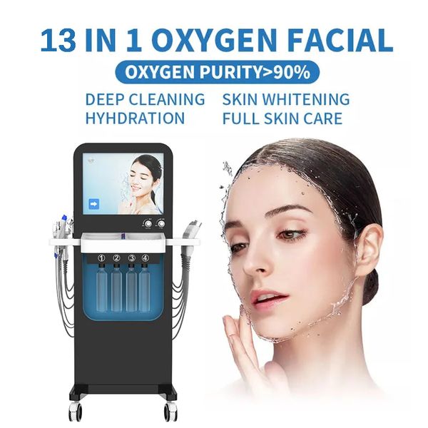 hydra microdermabrasion machine13 in1 Jet d'oxygène Peeling rajeunissement de la peau améliorer le visage terne Spa aqua clean machines pour le visage