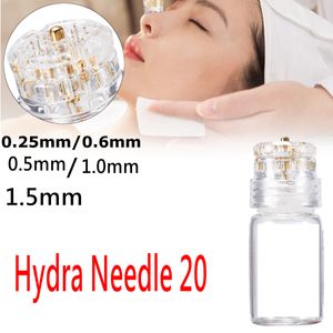 Hydra Needle 20 broches Aqua Micro Channel Mésothérapie Gold Needles Fine Touch System Rajeunissement de la peau Anti-âge derma stamp DHL
