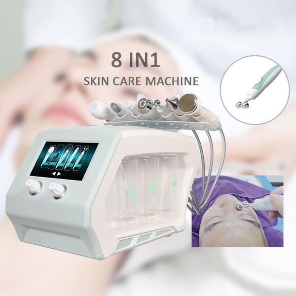 Hydra Jet d'oxygène Beauté du visage Micodermabrasion Machine Portable 8 en 1 Plasma Dermabrasion à ultrasons Gestion de la peau du visage Exfoliant