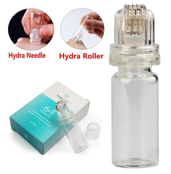 HYDRA ROLLER 64 PINS TITANIUM MICREEDLE Dermaroller 025mm05 mm10 mm anti-rides Élimination de la peau Care7637753