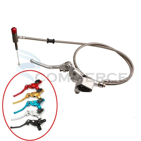 Embrague hidráulico Motocicleta Universal Aluminio 900mm1200mm Cable de freno de acero Cilindro maestro para 125250cc Dirt Bike Motocross 240318