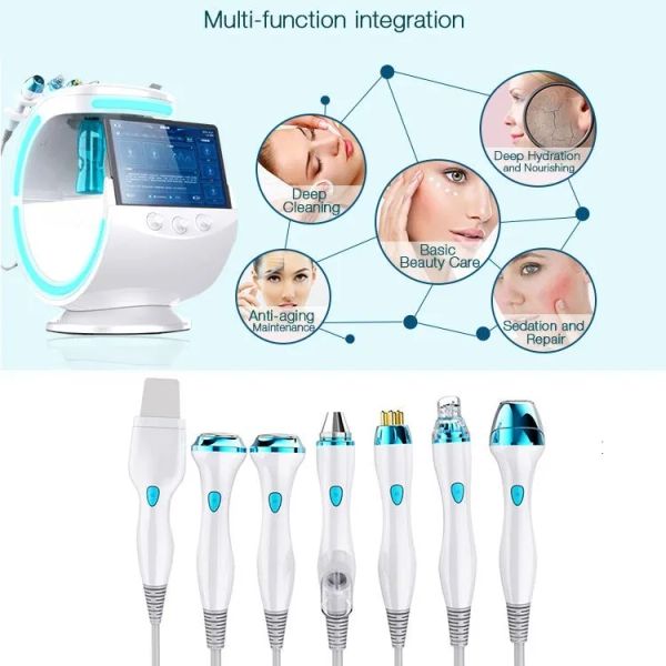 Máquina hidrofacial de dermoabrasión por hidra, microdermoabrasión, chorro de oxígeno, hidrodiamante, exfoliación acuática, hidrofacial, hidrobrillante, máquina facial