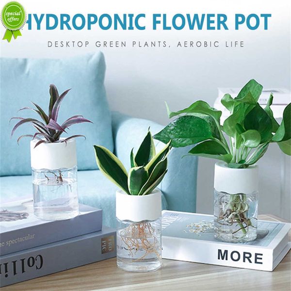 Pots de plantes hydroponiques Transparent eau plantation Vase conteneur en plastique plantes de table bonsaï Pot pour la décoration de jardin à la maison