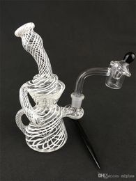 Transparant Glas Hookah Stripe Oil Rig Rookpijp, 14mm Gezamenlijke fabriek Directe prijsconcessies