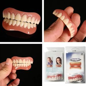 Hygiëne Overige Mondhygiëne Valse tanden Siliconen Boven- en onderfineer Perfect Laugh-fineer Kunstgebitten Plakken Valse tanden Bretels Milieuvriendelijke Tem