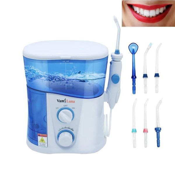 Higiene Otro Higiene bucal Irrigador bucal dental con hilo dental para dientes Brace Clean Irrigador bucal de 1000 ml con 7 puntas de chorro multifuncionales