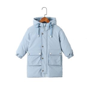 HYLKIDHUOSE Enfant Vers Le Bas Veste D'hiver Filles Garçons Duvet De Canard Blanc Manteaux À Capuche En Plein Air Épaissir Chaud Long Neige Porter Veste LJ201017