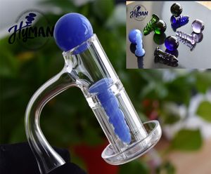 Hyman Traceless Quartz Banger Terp Slurper Droit pour Fumer Coloré Marbre Vis Ensemble Bord Biseauté Plat Top Huile Bongs dab rig4436556