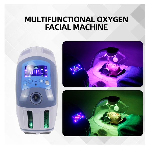 Pistola de pulverización de oxígeno hiperbárico Máscara de chorro Máquina facial 7color PDT Terapia de fotones LED Rejuvenecimiento de la piel Hidratante Limpiador de poros Cuidado de la piel Dispositivo de belleza