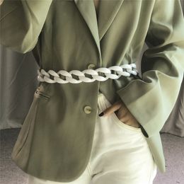 Hyperbole-cinturones de cintura con hebilla acrílica gruesa para mujer, cadena para el vientre, pantalones vaqueros Punk, cinturón, accesorios para vestido