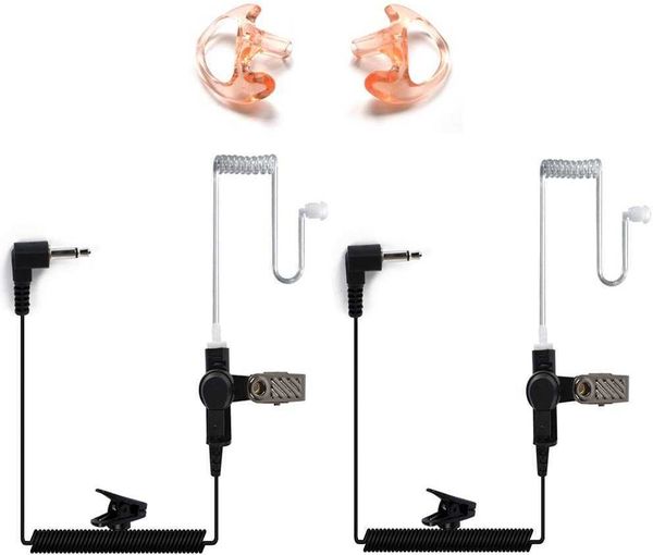 HYS 2.5mm Surveillance Tube acoustique écouteur casque épaule avec une paire d'embouts d'oreille moyens gauche et droite