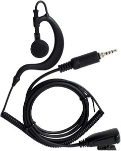 Auricular HYS en forma de G con micrófono incorporado PTT Push to TalkEar Hook Earpiece3.5mm S/P 4C ThreadJack para Yaesu Vertex VX-6R VX-7E