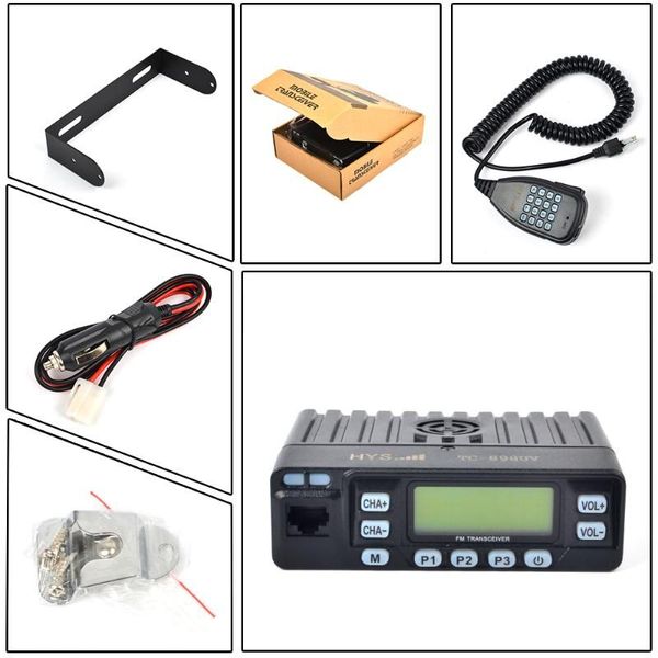 HYS Mini Car Mobile Radio 25W Dual Band VHF UHF FM Transceptor 10km Amateur Ham Radio