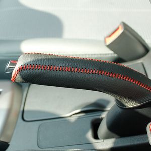 Nueva cubierta de freno de mano Hyundai Elantra, accesorios de decoración Interior de estilo de coche, cubierta de freno de mano de cuero genuino
