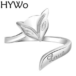 HYWo Fox Ring 925 Bagues en argent sterling avec des femmes de mariage Bagues de mode Fit Pandora love design ouvert Empêcher les allergies whol235T