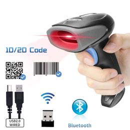 HZQB2D – lecteur de codes-barres Bluetooth 2D et Q QR 24G, Scanner portable filaire sans fil, prise en charge USB, téléphone portable iPad 240318