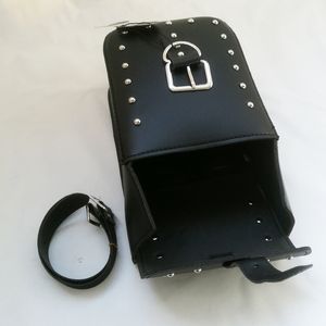 HZYEYO noir Prince's voiture moto Cruiser boîte latérale sac à outils simili cuir sacs de selle sacs de queue étuis une pièce D812235o