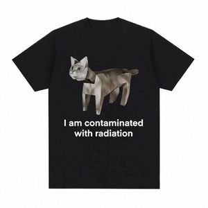 Je suis Ctaminate Funny Cat Meme T-shirt Été Hommes Femmes Vêtements Humour T-shirts Pure Cott Lâche T-shirt surdimensionné Streetwear C9wL #
