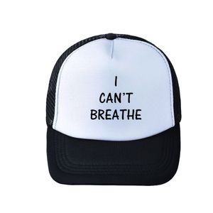 Can't Breathe Baseball Cap American Protest White Black Letter Print Hat Casquettes de baseball réglables