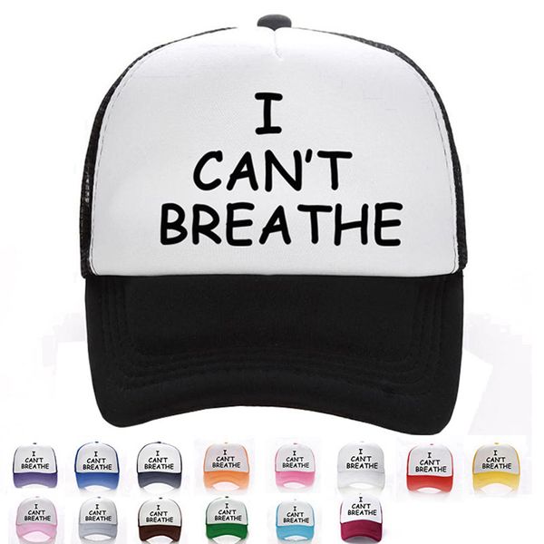 I Can't Breathe Baseball Hat Black Lives Matter Parade Caps Outdoor Summer Sunscreen Snapback I Cant Breath Caps Party Hats Supplies RRA3155