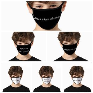 NO PUEDO RESPIRAR Máscaras Black Lives Matter Mascarilla Adultos Niños Hielo Seda Algodón Máscaras Lavable Reutilizable Cara Diseñador Máscara 6 estilos RRA3216