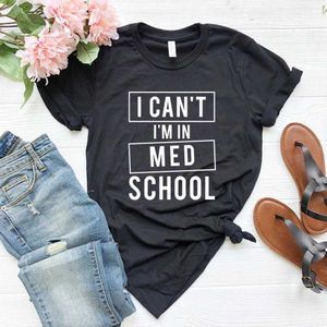 Ik kan niet in t shirts med school vrouwen casual hipster grappig t-shirt voor lady yong