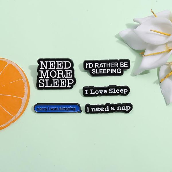 Preferiría estar durmiendo broche alfileres esmaltados citas divertidas personalizadas me encanta dormir serie broches mochila solapa insignia joyería regalo pin de dibujos animados