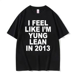 Ik voel me als Im Yung Lean in 2013 Print T-shirt Y2K grappige rap meme hiphop stijl tee shirt mannen vrouwen zomer mode t-shirt tops 240423