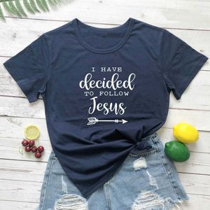 J'ai décidé de suivre Jésus T-shirt Slogan Mode Christian Bible Baptême Tees