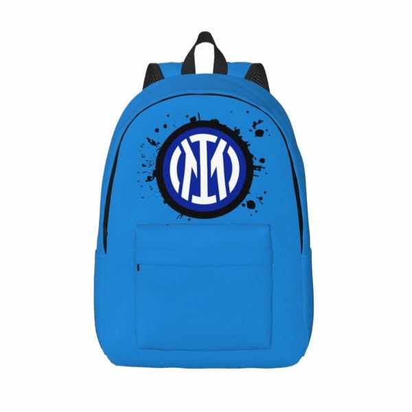 I-Inter Football Sac à dos M-Milans Logo Sport Voyage Sacs à dos unisexe personnalisé respirant Sacs d'école Nouveauté Rucksack Cadeau de Noël 81dz #