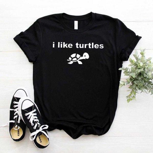 J'aime les tortues femmes t-shirts t-shirts.