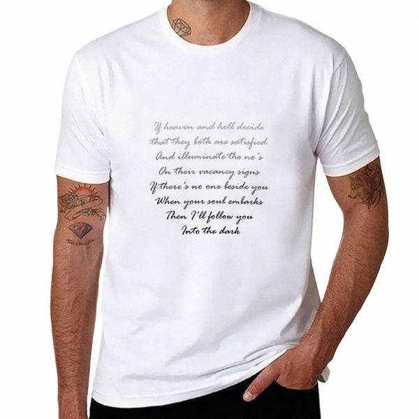 Je te suivrai dans le noir paroles T-Shirt t-shirts unis sweat grande taille hauts hommes vintage t-shirts B0oZ #