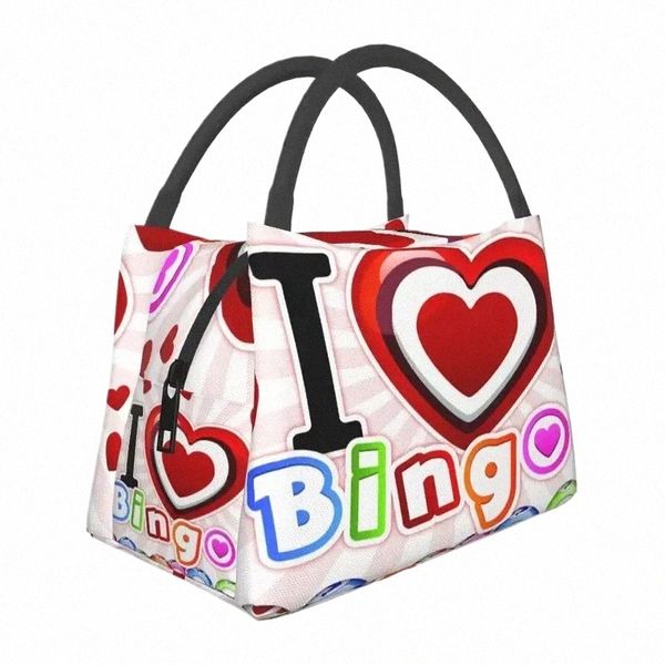 Me encantan las bolsas de almuerzo aisladas de bingo para la oficina de la escuela, la caja de almuerzo termal termal, la bolsa de almuerzo de las mujeres k0k4#