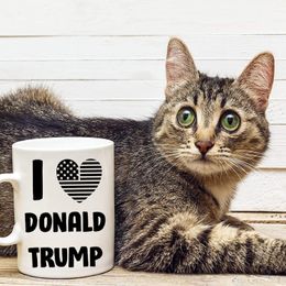 J'adore Donald Trump Flag Heart Design Funny Trump Mug 11 oz Café Masses 0530