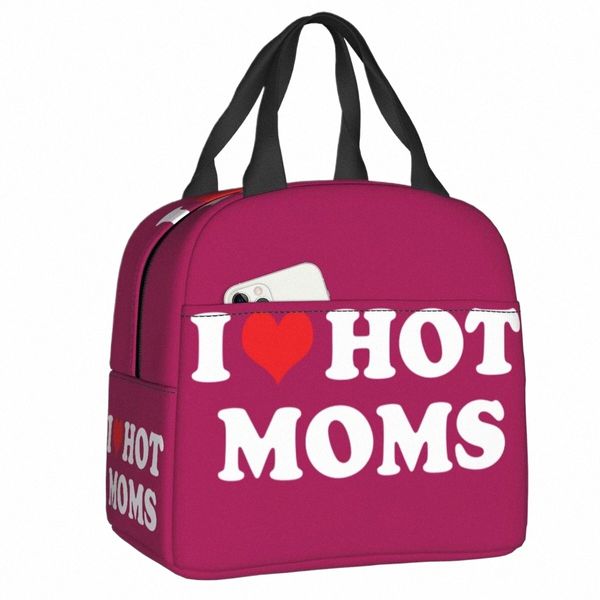 J'aime les mamans chaudes Sacs à lunch isolés pour les femmes Portable refroidisseur thermique boîte à lunch travail école voyage nourriture pique-nique sacs Ctainer N4NE #